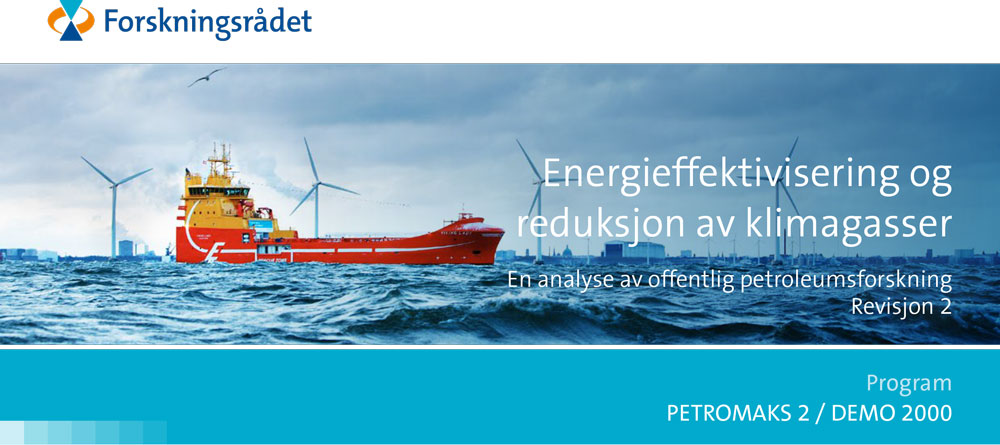 Pamphlet frontpage with offshore wind and ship