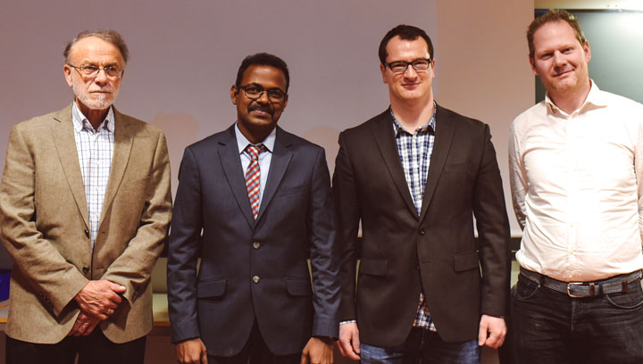 From left: Dag Myrhaug, Mayilvahanan Alagan Chella, Hans Bihs and Michael Muskulus.