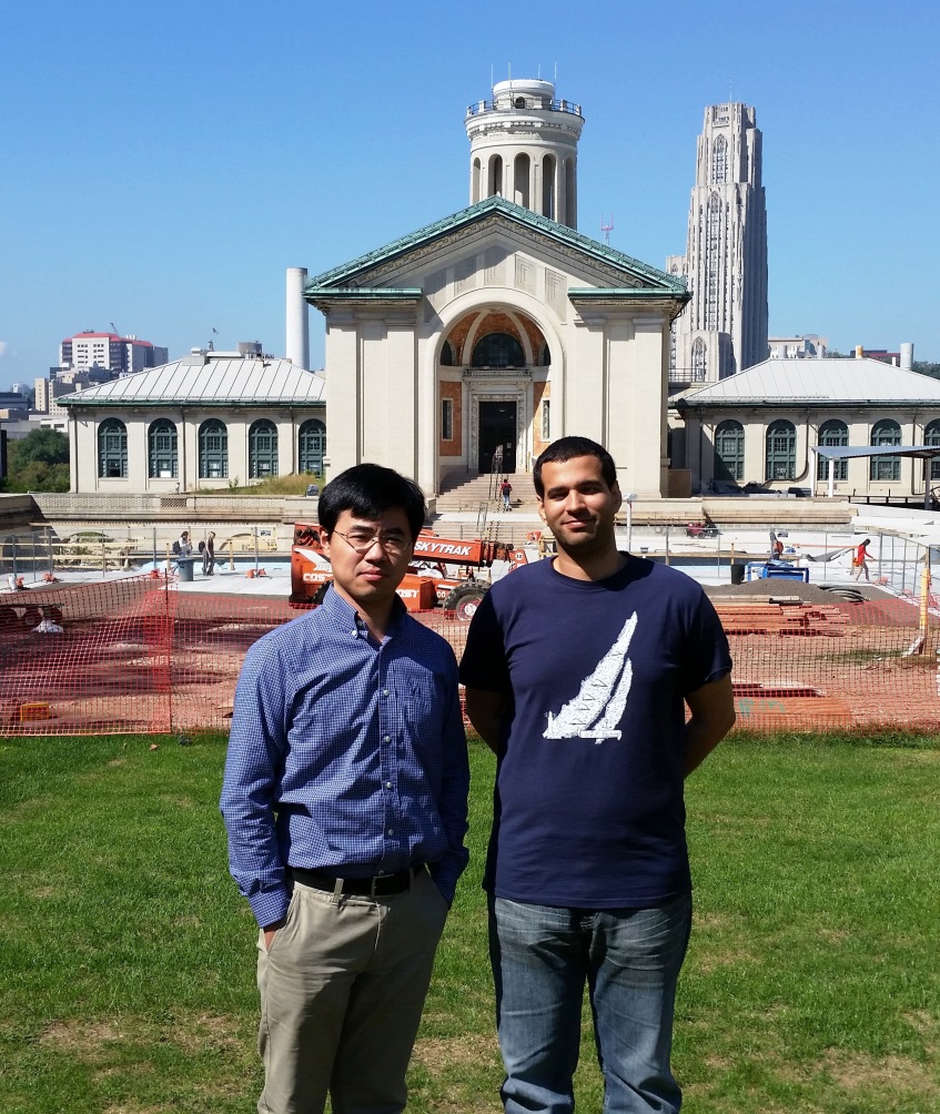 Haibo Zhai and Simon Roussanaly on the Carnegie Mellon University Campus