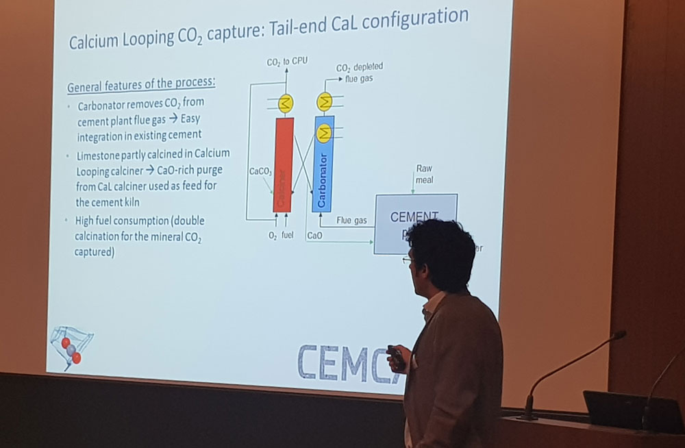 Matteo Romano presented Calcium Looping for CO2 capture from cement plants.