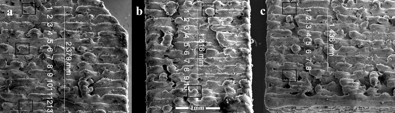 Figure 6 – Surface roughness on additively manufactured metal structure (Edit:Figure may be rotated 90° if desired)