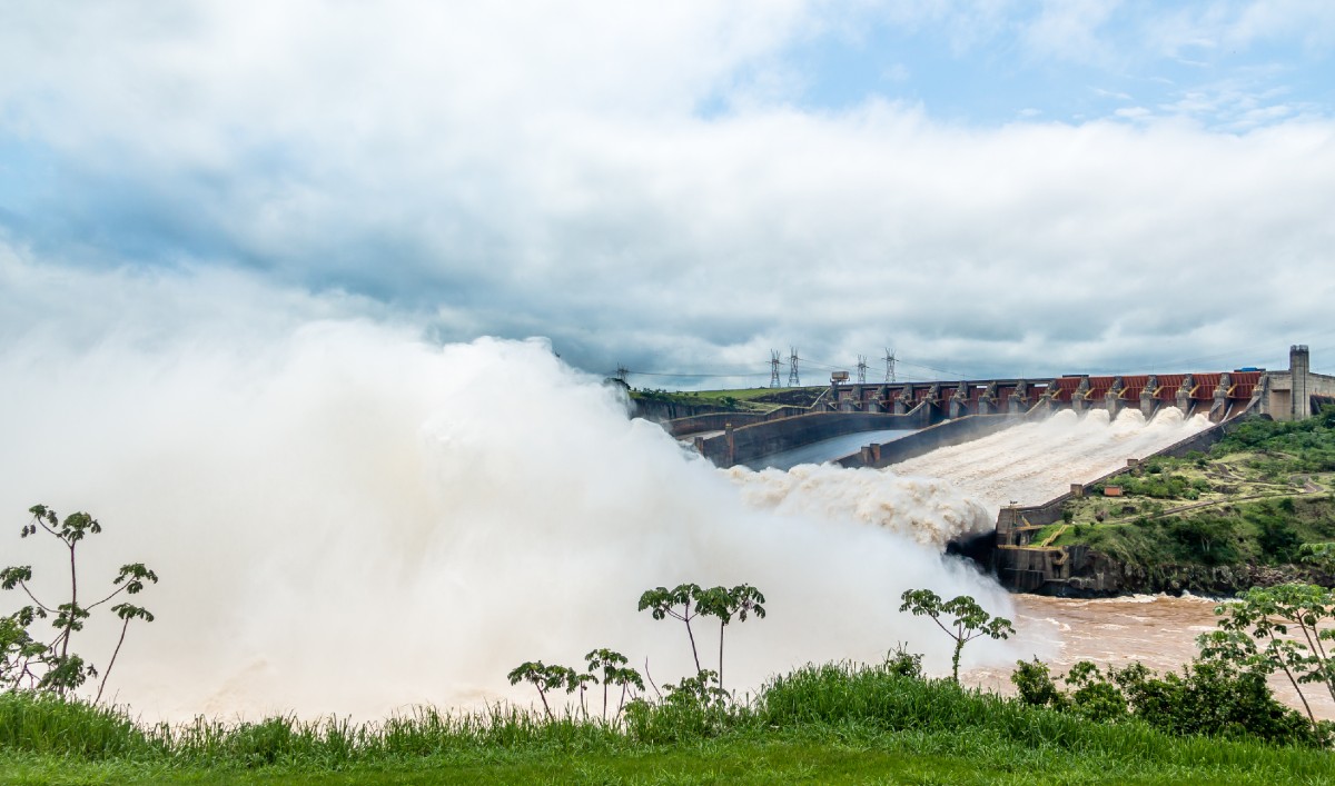 The Itaipu Dam is a hydroelectric dam on the border of Brazil and Paraguay