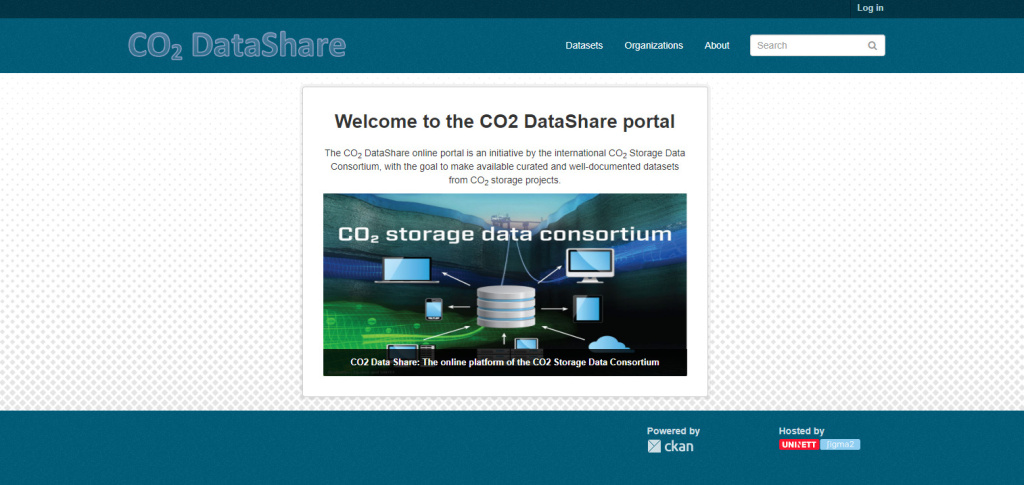 Screenshot of the CO2DataShare portal