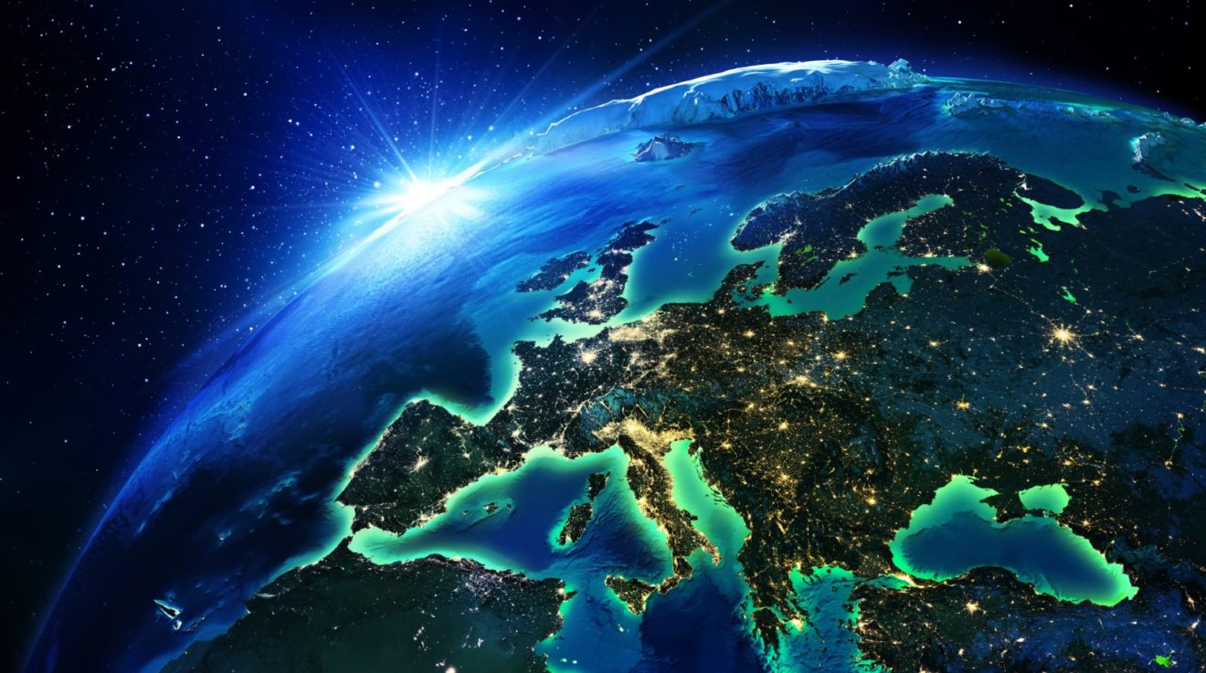Concept map of Europe from space