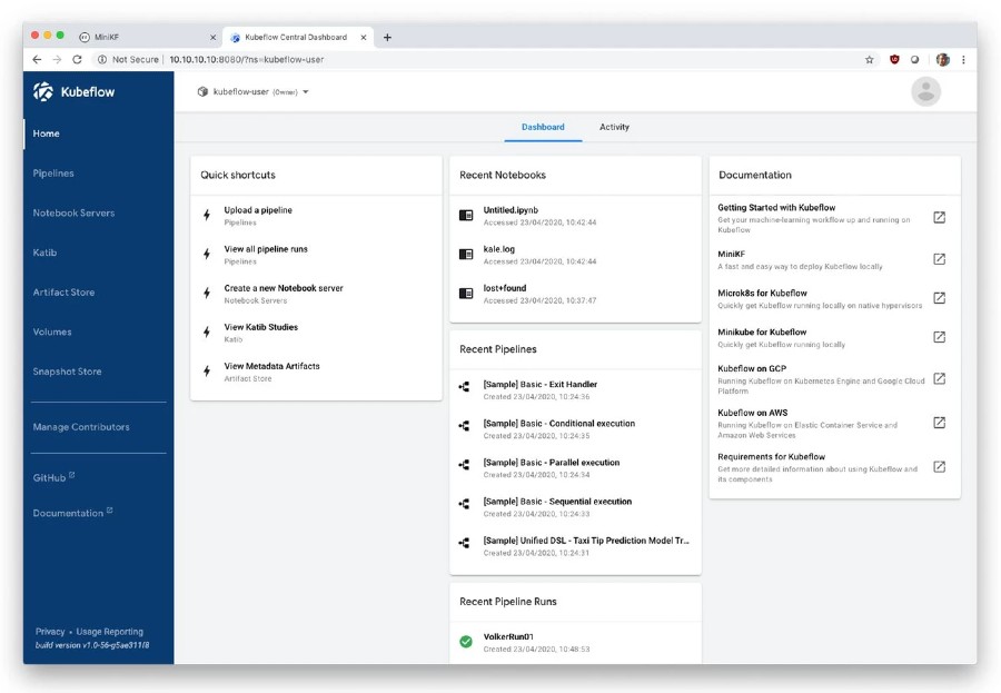 Kubeflow screenshot