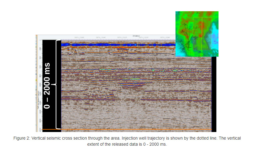 Vertical seismic cross-section in CO2 Datashare