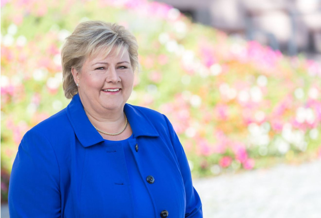 A portrait of Erna Solberg, Norwegian prime minister