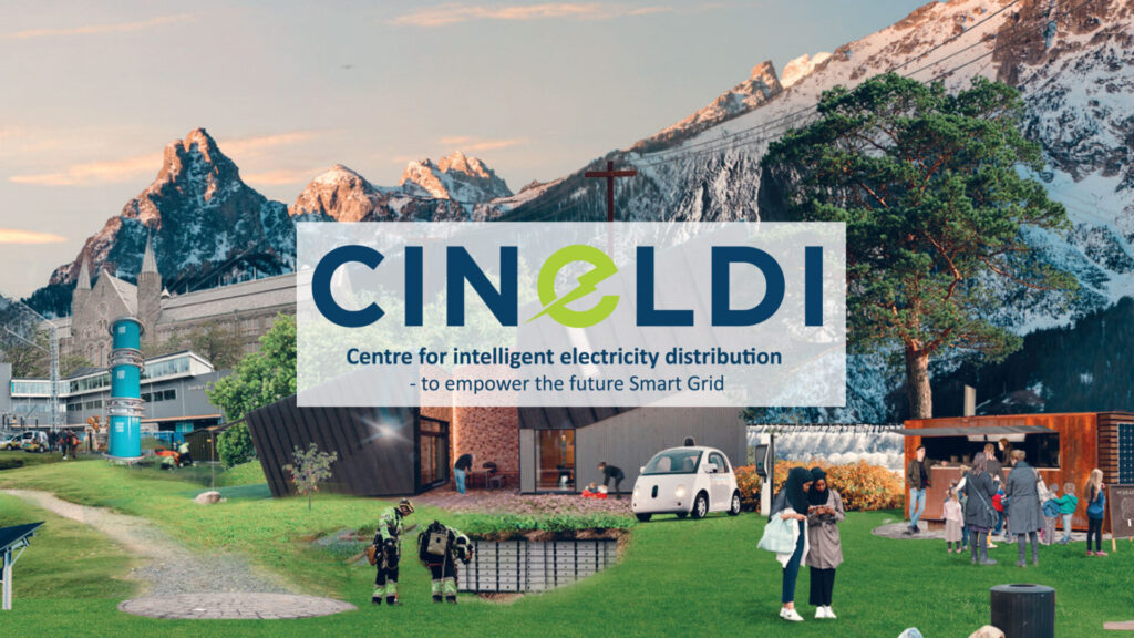 CINELDI logo on composite smart grid background.