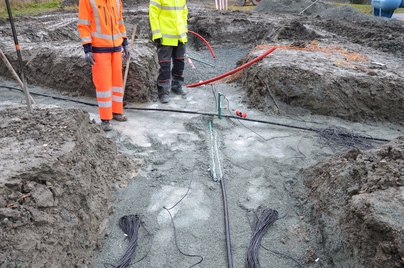 Seksjon med kabelkrysning i SINTEFs forskningsanlegg utenfor Trondheim.