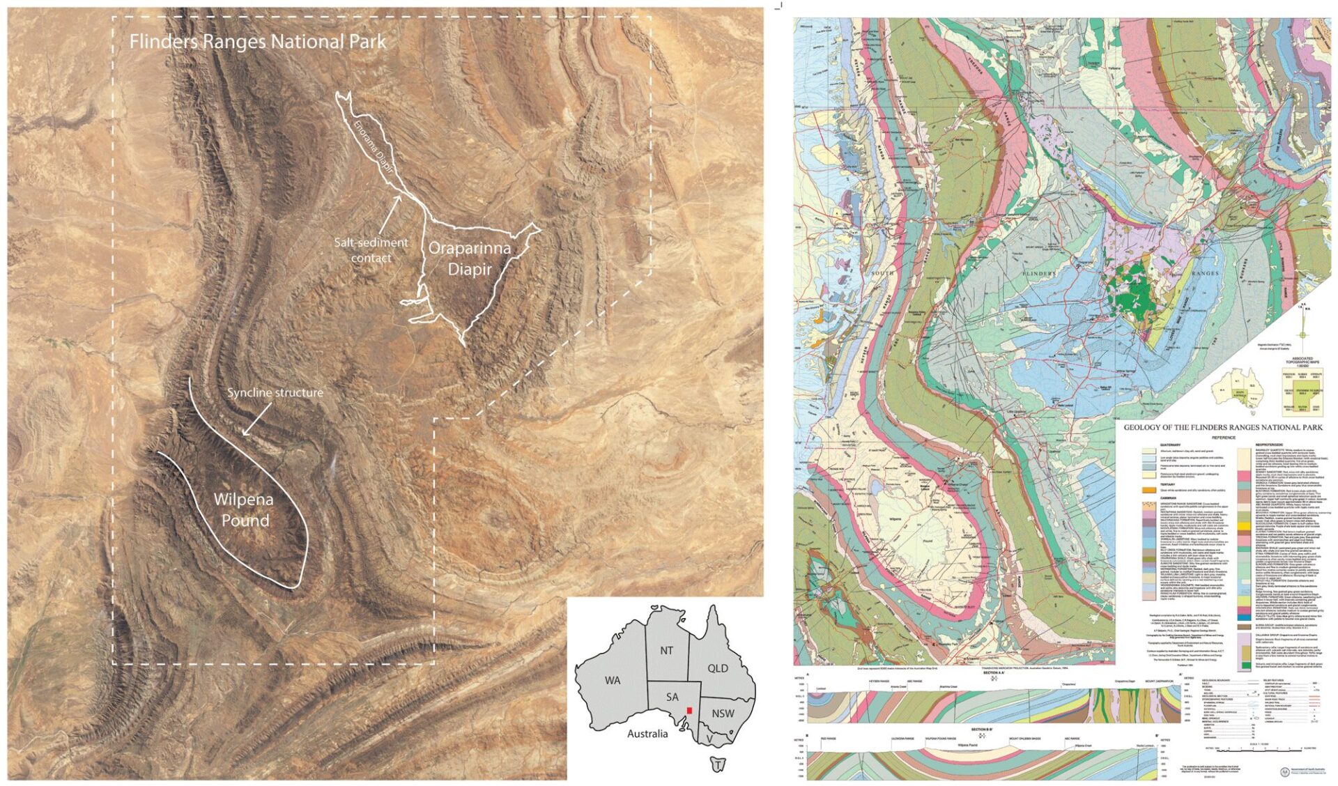 Map of Flinders Ranges study area