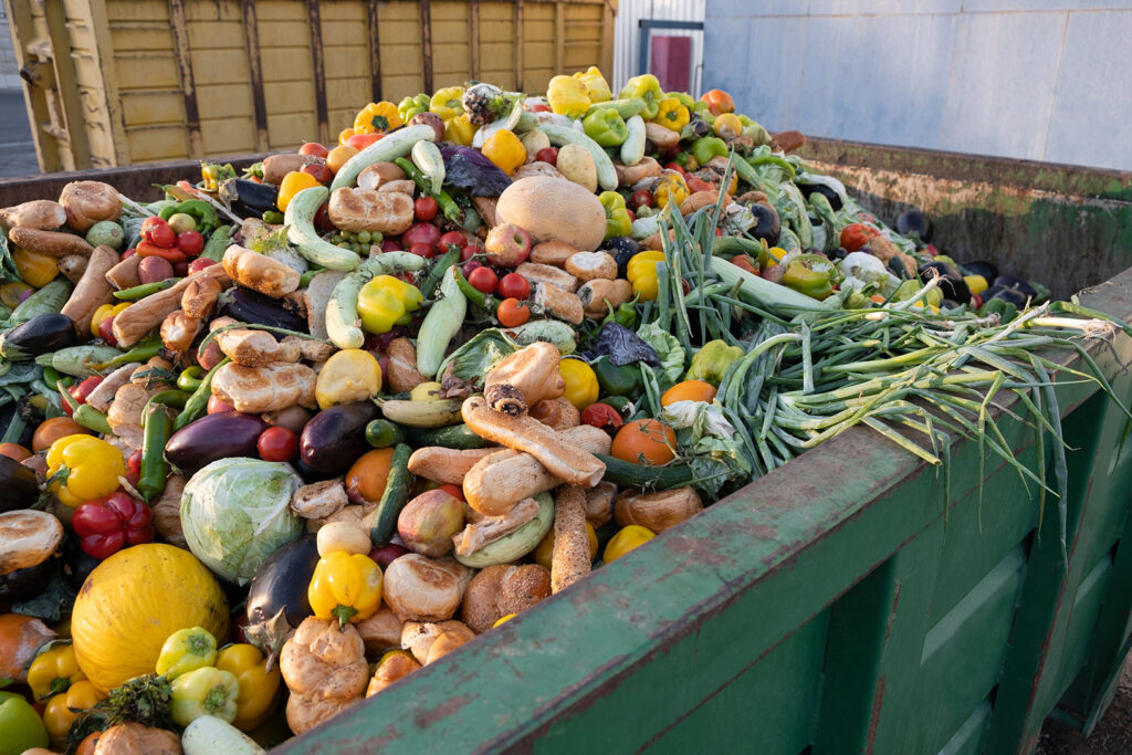 Edible food in a large container