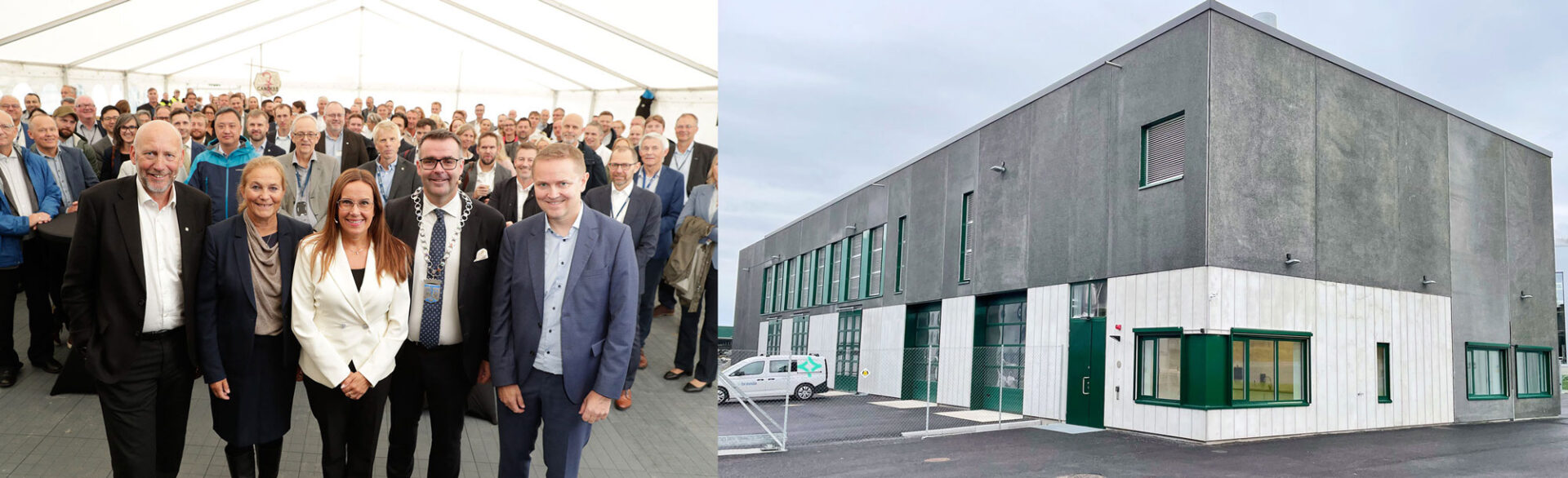 M-Lab opening with the Minister of Fisheries and Ocean (left) and the newly constructed facility (right)