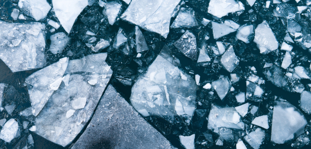 Ice melting in the Arctic.