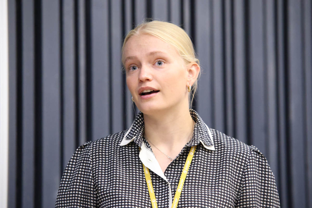 En person holder en presentasjon.