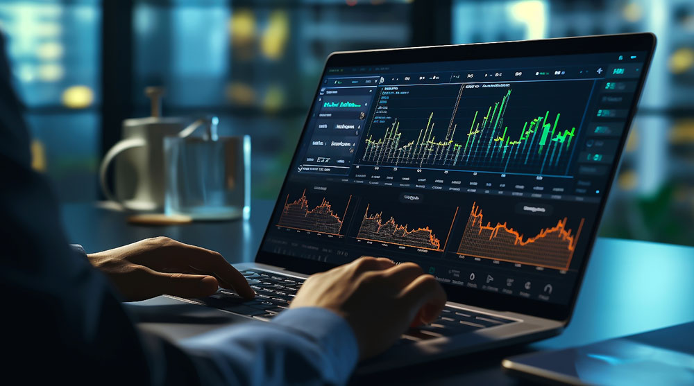 man in front av a pc screen