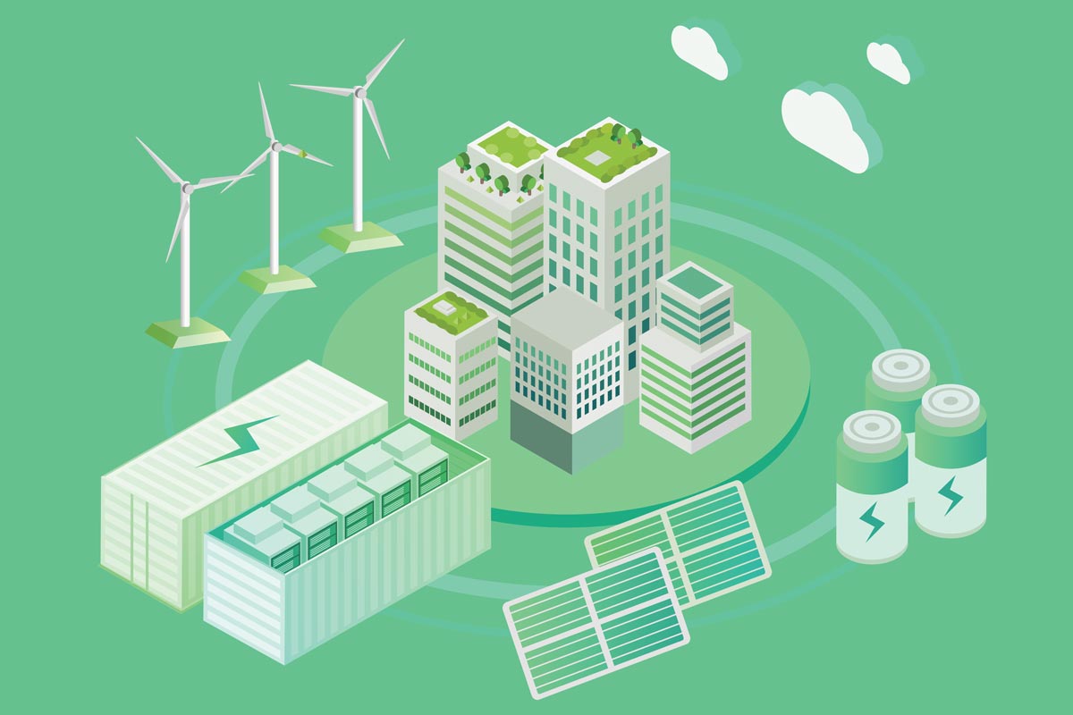 Simple illustration of the concept of energy storage.